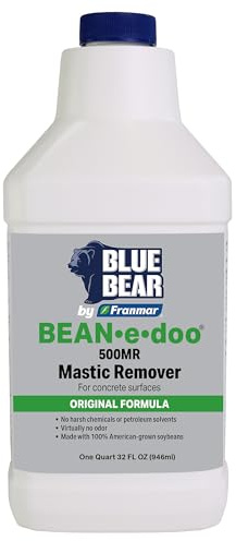 Blue Bear 500MR: BEAN-e-doo Mastic and Adhesive Remover for Concrete 1 Qt | Professional Soy-Based Formula for Carpet, Tile & Asbestos Mastics, Low-Odor, Non-Toxic, Safe for Schools & Hospitals