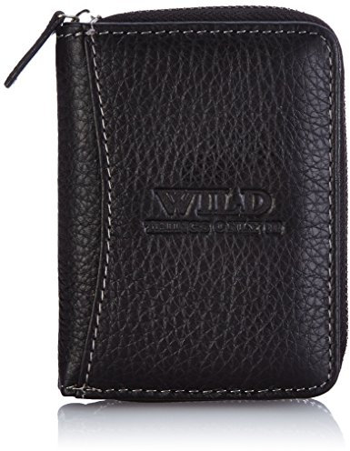 Mini Börse von Jennifer Jones - Wild Things Only !!! kleine sehr feine antik Leder Reise Unisex Geldbörse Portemonnaie (Schwarz) - präsentiert von ZMOKA®