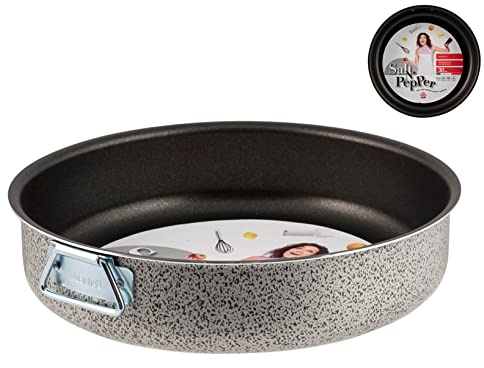 Home Salt Peper Moule à Tarte avec Anneaux, revêtement Anti-adhésif, 22 cm, Aluminium, Noir/Gris