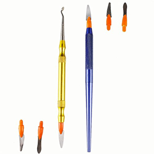 Earlywish 2 ensembles dentier en céramique en porcelaine Sculpturing Couteau Spatule Lame dentaire outil