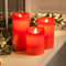 Flameless LED Candles Battery Operated Real Wax Flickering Flame Set of 3 Christow