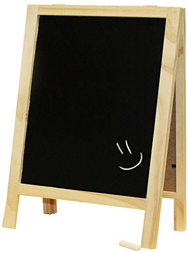 PROHEIM Kreidetafel L zum Stellen 32cm hoch Diagonale 29 cm / 11,4 Zoll beidseitig beschreibbare Schreibtafel aus FSC Holz inklusive Kreide - SPARSETS