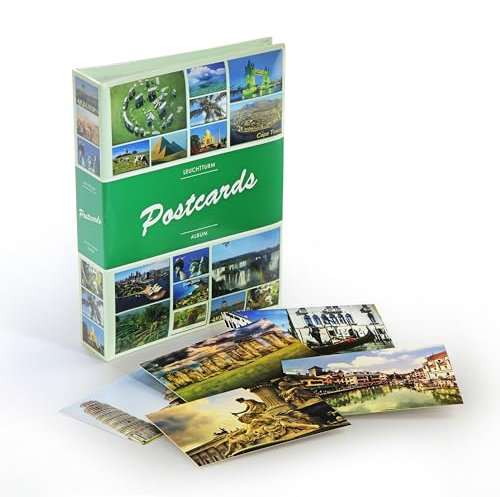 Leuchtturm 347770 Sammel-Album - Postkarten-Album für 200 Postkarten - 50 festeingebundene Hüllen