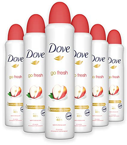 Dove Go Fresh Lot de 6 déodorants anti-transpirants en spray pour femme 250 ml