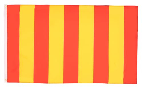 AZ FLAG Flagge Rote und Gelbe Streifen 90x60 cm Polyester 100D 2 Ösen | Für innen und außen Gestreiftes dekorative Flagge doppelte Nähte und verstärkte Kanten mit Metallösen 100D Polyester