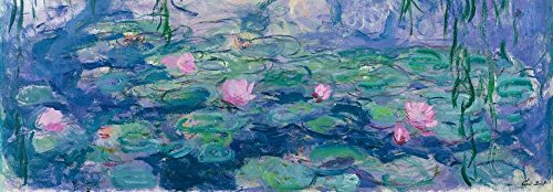 Feeling at home Bild auf gerollter Leinwand, Motiv: Seerosen, Monet Claude, Querformat, horizontal, Kunstdruck, Seerosen, Leinwand, Kunstdruck, 40,6 x 124 cm