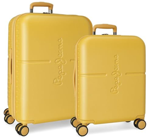 Pepe Jeans Highlight - Set di valigie, 48 x 70 x 28 cm, giallo, 48x70x28 cms, Set di valigie