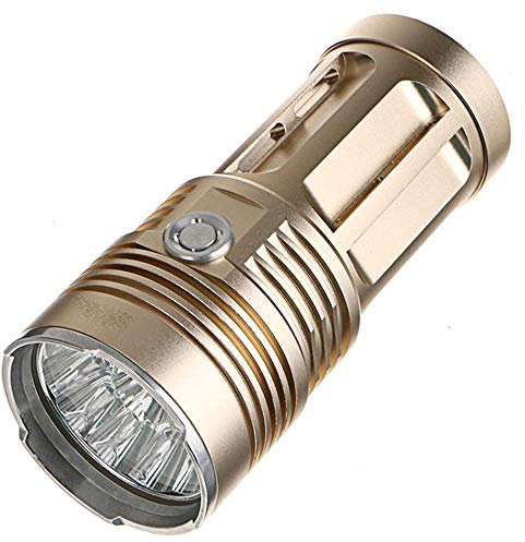 FGHSD Powerful LED Flashlight High Power Flashlight 18650 Searchlight Torch Light Camping Bike Light,Gold,4*T6,Handheld Flashlight,