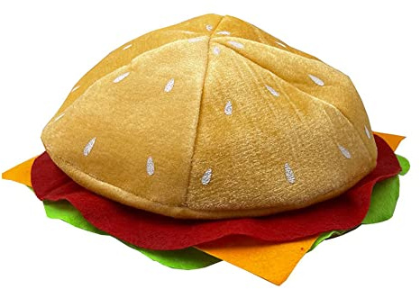 LICHENGTAI Pizza Hut, Lustiger Hamburger Hut, Halloween Cosplay Kostüm Kopfbedeckung, Fasching Karneval Weihnachten Party Zubehör