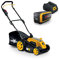 Mowox® EM 38 P-Li Lithium-Ion Akku-Rasenmäher mit 38 cm Schnittbreite, für Rasen bis 350 m², inkl. 40 V / 2,5 Ah starker Akku und Schnellladegerät (Ladedauer 35 min.), 5-fache Höhenverstellung