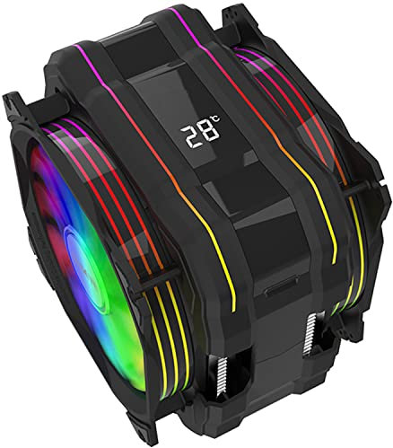 Simpletek Kühlkörper Lüfter Mit LCD-Temperatur | Schwarz, RGB, Sockel: LGA 775 1156 1155 1150