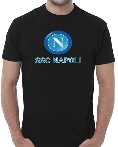 T-Shirt Uomo Bambino Logo Napoli Sport Calcio Calcetto Allenamento Tempo Libero Relax Maglietta Squadra Tifoso Passione Tracksuit