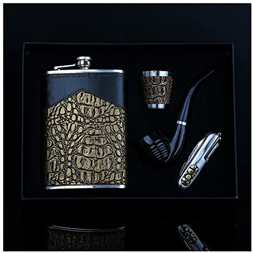 SCALZE Flasque Acier Inoxydable 9oz 304 Flacon de la Hanche Ensemble de Whisky Vin Flagon Alcool Boisson Bouteille Boissons for Cadeaux Hip Flask