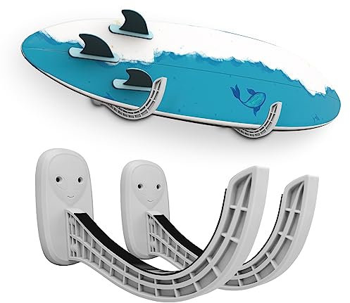 TWO STONES Surfboard-Rack für Wand | Surfbrett-Wandhalterung | Paddelboard Rack | Surfboard Wandregal | Paddelboard Wandhalter | Surfboard Wandhalterungen (Grau)
