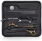 JASON Set di forbici da parrucchiere professionali - Set di forbici per capelli da 10 pezzi (forbici da taglio e forbici per sfoltire) Set di forbici per parrucchieri da 6,5 pollici, oroo nero