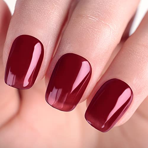 Imtiti Jelly UV Gel Nagellack, 15 ml Gelee Dunkelrot Transparent Gel Nagellack UV LED Soak Off Nagel für Herbst und Winter
