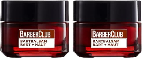 L'Oréal Men Expert Bartbalsam Bart + Haut für Männer, Unterstützung beim gesunden Bartwachstum, Bartpflege für Herren mit ätherischem Zedernholzöl, Barber Club, 1 x 50 ml (Packung mit 2)