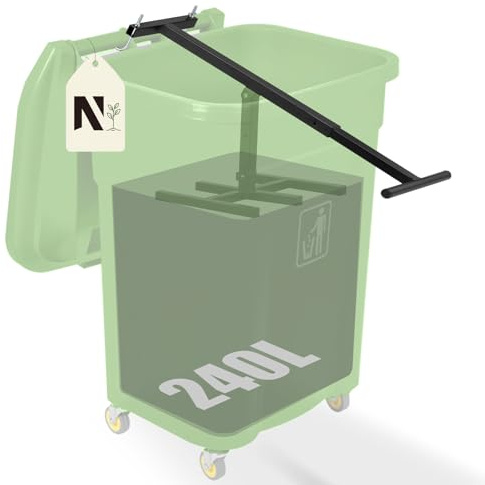 NEWTRY Manual Rubbish Press Waste Compactor for 120-240L Wheelie Bin | Steel Trash Press with Adjustable Handle, Space-saving for Home Garden Restaurant Community Sanitation