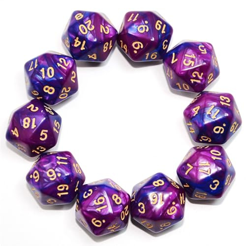 SmartDealsPro 10-pack 20-sidig tärning D20 polyhedral tärning för DND RPG MTG bordsspel (färg: 12)