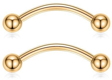 hengkaixuan 1 par smycken för bröstvårta G23 titan bröstvårtsringar 12G 14G 16G bröstvårta stänger silver guld bröstvårta skivstång internt gängad böjd skivstång ögonbryn ringar bro tungringar för