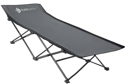 Eurocatch Cama plegable - Gris - Cama Festival - cama de carpa - 190cm Largo