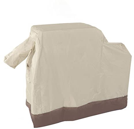 Grillabdeckung aus 420D-Oxford-Stoff, Wetterbeständige Grillabdeckung für Outdoor-, Beige, 104 X 68,5 X 124 cm