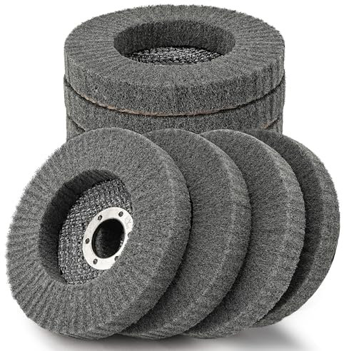 NuoDunco 10Pcs 4 Inch Nylon Fiber Flap Disc, 600 Grit Buffing Polishing Wheel for Angle Grinder, Scouring Pad Paint Stripper and Rust Remover