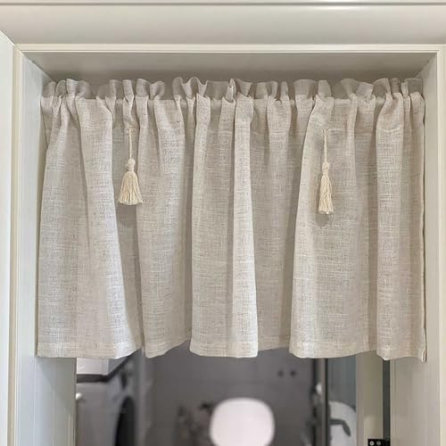 Cammeciso Vintage küchenvorhänge,Cabinet Door Curtains,Kurze scheibengardine Vintage Schutz Privatsphäre,Einfache Installation,Retro Schönheit,für Badezimmer Bauernhaus Kurzer Fenstervorhang