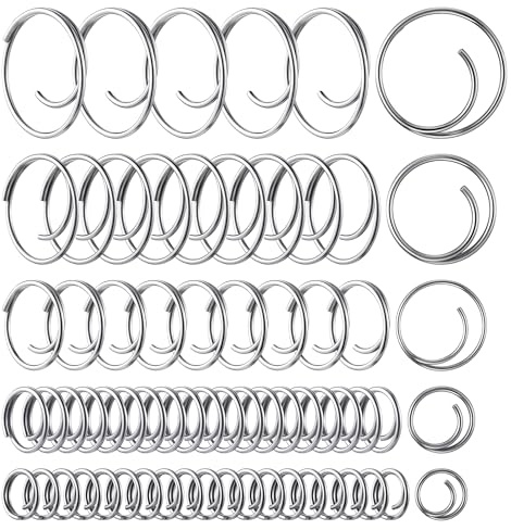 Dunkive 66 Pcs 5 Sizes Stainless Steel Cotter Ring Kit, Durable 316 Stainless Steel Split Rings Secure Popular Sizes of Clevis Pins, Corrosion Resistant Marine Hardware for Hitch Pin Lock Systems