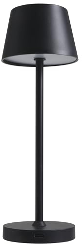 ROLF KERN LED-Tischleuchte Club Nano | 21 cm | Akku-Tischlampe dimmbar, Touch-Dimmer, warmweiß 2700K, IP54, 100lm, 1,2W, kabellose Tischlampe modern, außen, innen Schwarz