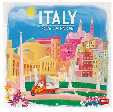 Legami Väggkalender 2026, Italien, stor väggkalender, 12 månader och årsplanerare, engelsk, anteckningsplats, stjärntecken, internationella helgdagar, 30 x 29 cm