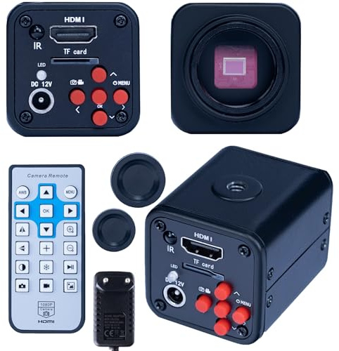 Rosfix Caméra Microscope KMNBP-HDMI 1080P – Sortie HDMI FullHD | Photo 16MP 4K | Zoom Numérique 5X | Pour Microscope Trinoculaire C-Mount | Accessoire Microscopie