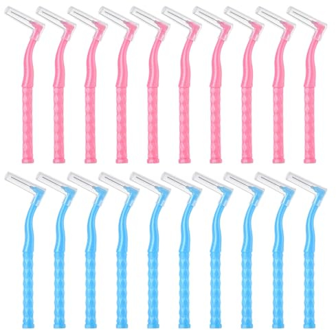 20 Pezzi Scovolini dentali Scovolino Angle 0.6mm/0.7mm pulizia interdentale facile ed efficace rimozione placca interdentale per spazi stretti