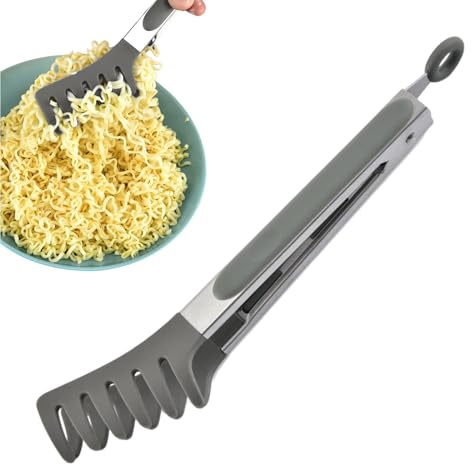 Pinze per spaghetti in silicone – Pinze per alimenti da 25 cm per pasta e pasta, facili da maneggiare | Utensili da cucina per grigliare, mescolare insalate, pinza multiuso in silicone per cuochi