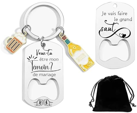 MNBVBV Décapsuleur demande témoin de mariage veux-tu être mon témoin Porte-clés annonce témoin homme - idée demande témoin mariage fiançailles annonce mariage surprise témoin (1)