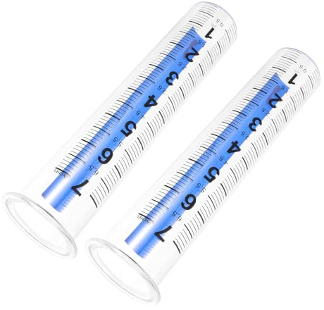 TOYANDONA Lot De 2 Tubes Pluviomètres en Plastique Coniques avec Échelle Lisible Bleu, Mesure Précise pour Jardin, Maison Et Pelouse, Accessoires De Jardinage Extérieur