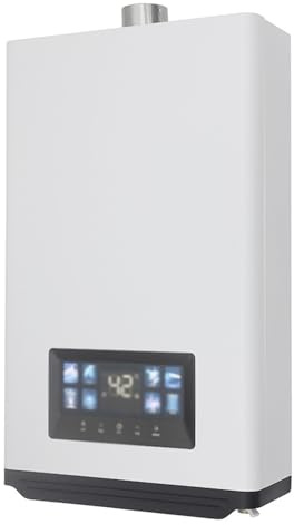 Chauffe-eau Instantané au Gaz Naturel de 16 Litres pour Une Utilisation Intérieure, avec Affichage LED, pour Salle de Bain et Cuisine