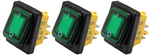Gettimore Wasserdichter Wippschalter, 4P, 30 A, 12 V, Silberkontakt, gerahmtes Design für Marine-, Wohnmobil- und Automobil-Einsatz, PA66-Nylonmaterial