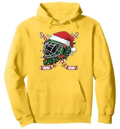 Casco da Hockey su Ghiaccio di Babbo Natale, per Uomini, Ragazzi, Ragazzi e Adolescenti Felpa con Cappuccio