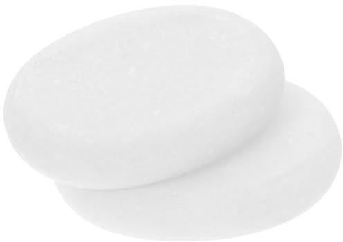 FOMIYES Piedras Masaje Calientes de Mármol Blanco para Spa y Uso Doméstico, 2 Piezas, y Relajan el Cuerpo Diseño Elegante