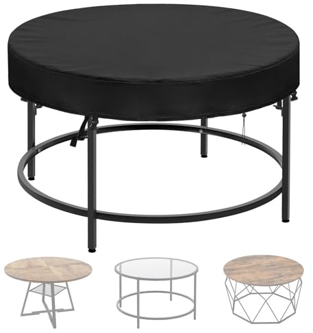 Hohong Table Top Cover Waterproof 160×15 cm, 420D Round Outdoor Table Cover | Patio Circular Tabletop Cover, Heavy Duty Windproof Garden Furniture Covers, Garden Table Covers with Drawstring and Buckles