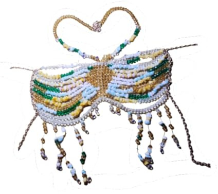 Générique Body Chain Bra Haut Bikini Chaîne Corporelle Soutien-Gorge Bijou Perles Colorées Style Tendance Adapté Plage Fête Music Festival Performance Scène