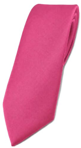 TigerTie schmale Satin-Krawatte unicolor, 150x6 cm, für Business, Hochzeit und Feier