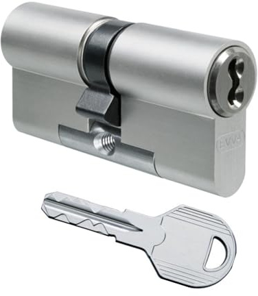 EVVA ICS Hochsicherheits-Doppelzylinder mit 5 Schlüssel, Länge (a/b) 31/61mm (c=92mm), mit Not-u. Gefahrenfunktion BSZ, modulare Bauweise SYMO