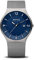BERING Men Analog Solar Collection Watch with stainless steel Strap and Sapphire Crystal 14440-007, Grey/Blue, 40