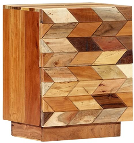 vidaXL Nachttisch mit 2 Schubladen Nachtkonsole Nachtkommode Nachtschrank Telefontisch Schlafzimmer Kommode Schrank 40x30x50cm Recyceltes Massivholz