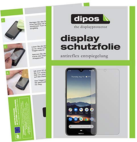 dipos I 2X Schutzfolie matt kompatibel mit Nokia 7.2 Folie Displayschutzfolie (bewusst Kleiner als das Glas, da Dieses gewölbt ist)
