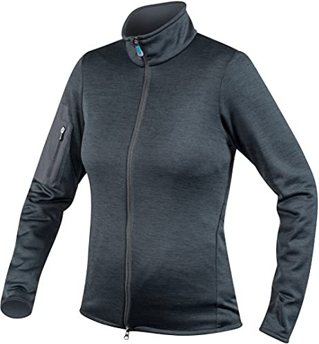 Komperdell Full Zip Sweater Damen Protektorenjacke (Black/Blue,S)