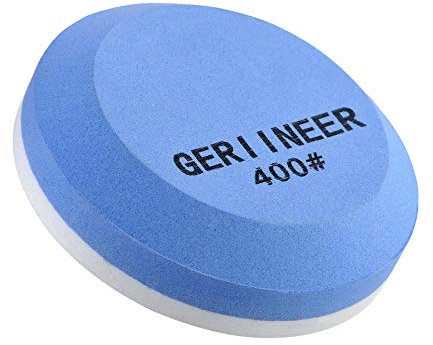 GERIINEER Piedra Afilar Hacha, Piedra Afilar Cuchillos 2-IN-1, Piedra de Afilar para herramientas de jardín Cuchillos de cocina Cinceles Hachas (Grano 400/800)