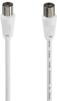 Hama Antennen-Kabel, Koax-Stecker - Koax-Kupplung, 3 m, 75 dB, Weiß